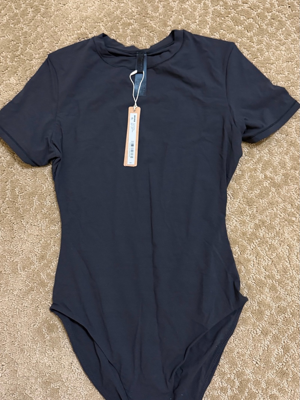 SKIMS Black Short-Sleeve Bodysuit